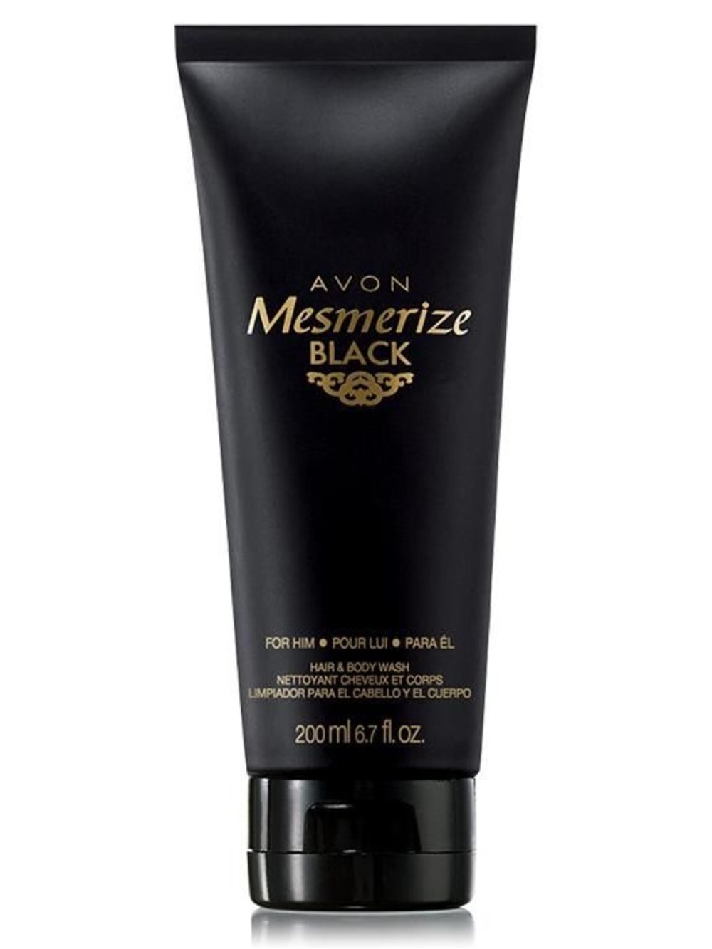 Avon Mesmerize Black Hair & Body Wash - Black and Gold Tube set of 2